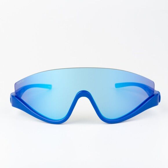 NEW Gucci GG1650S 010 Blue Mirror Unisex Shield Mask Sunglasses GG 1650S
